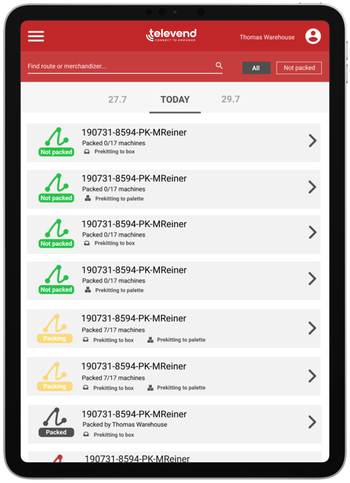 pick and pack on tablet Pick and Pack on tablet
