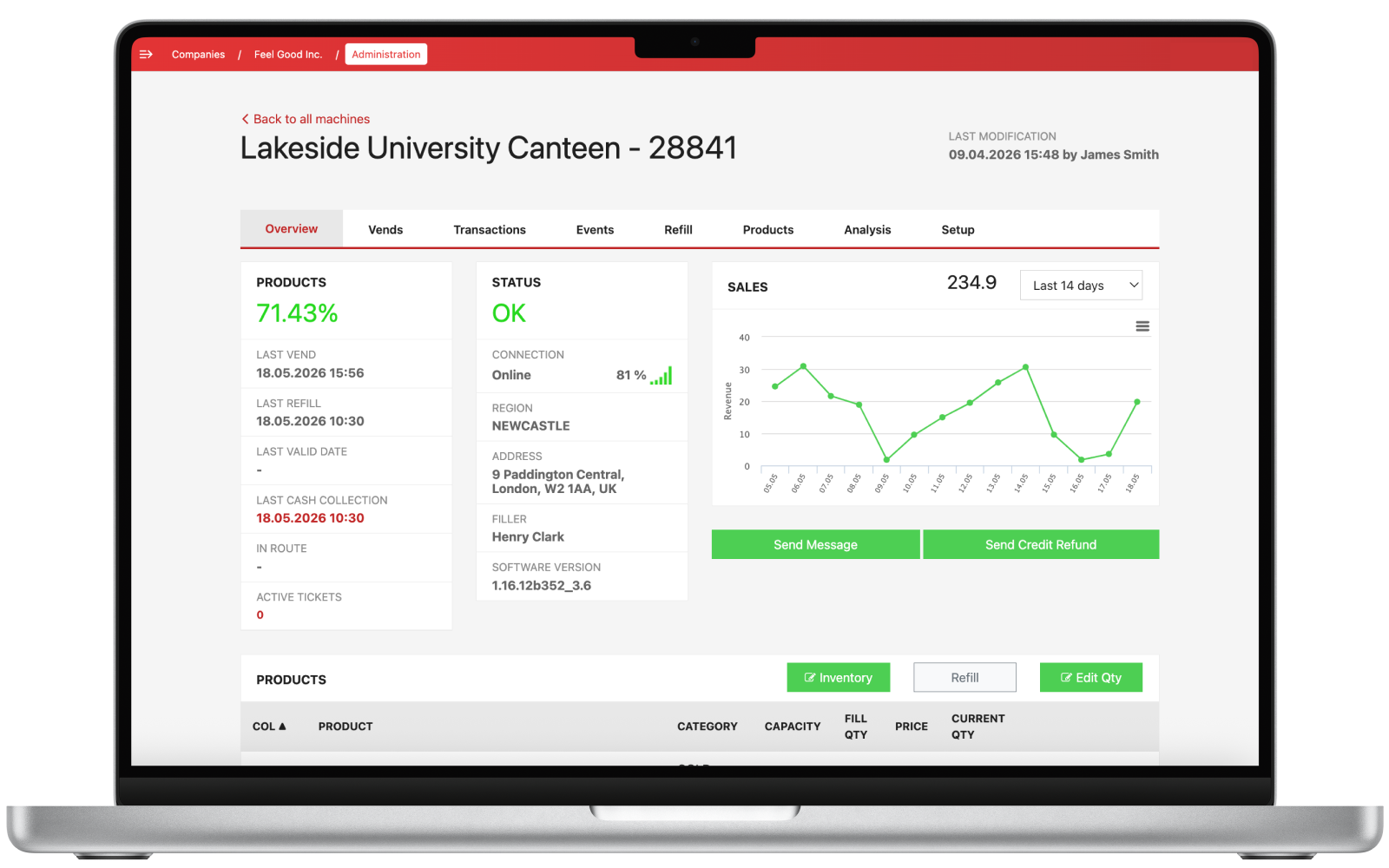 Get an instant overview of all of your machines