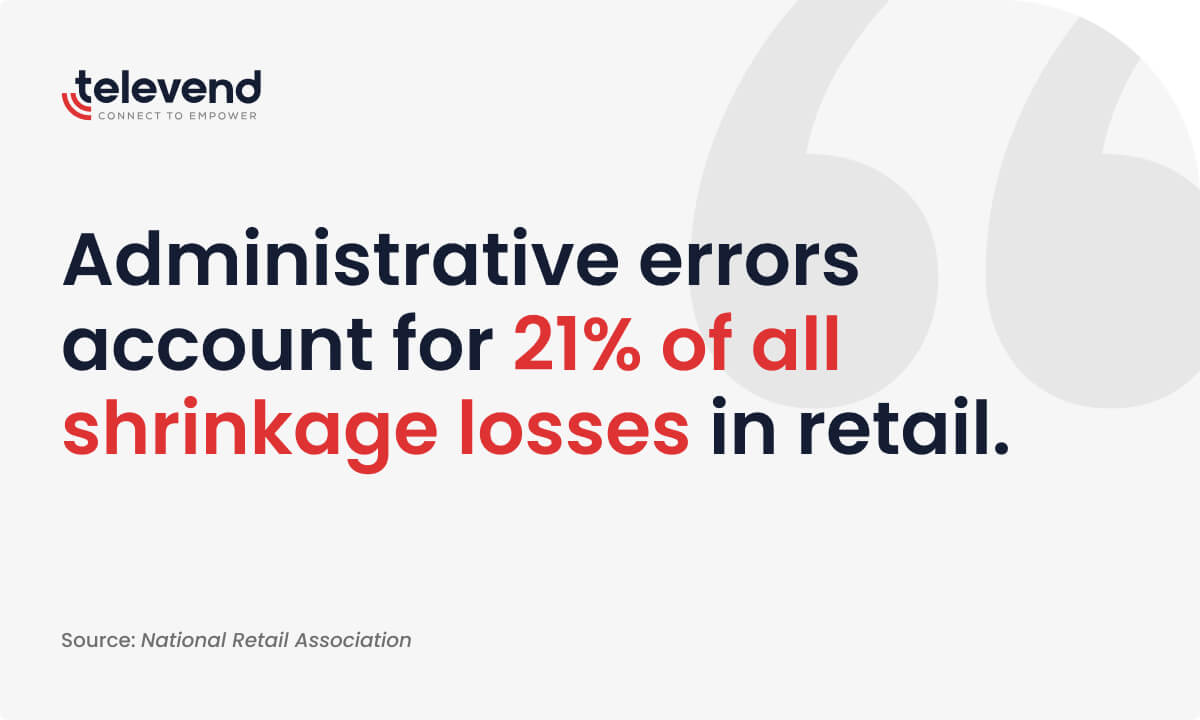 the retail sector reports losses because of administrative errors in storage