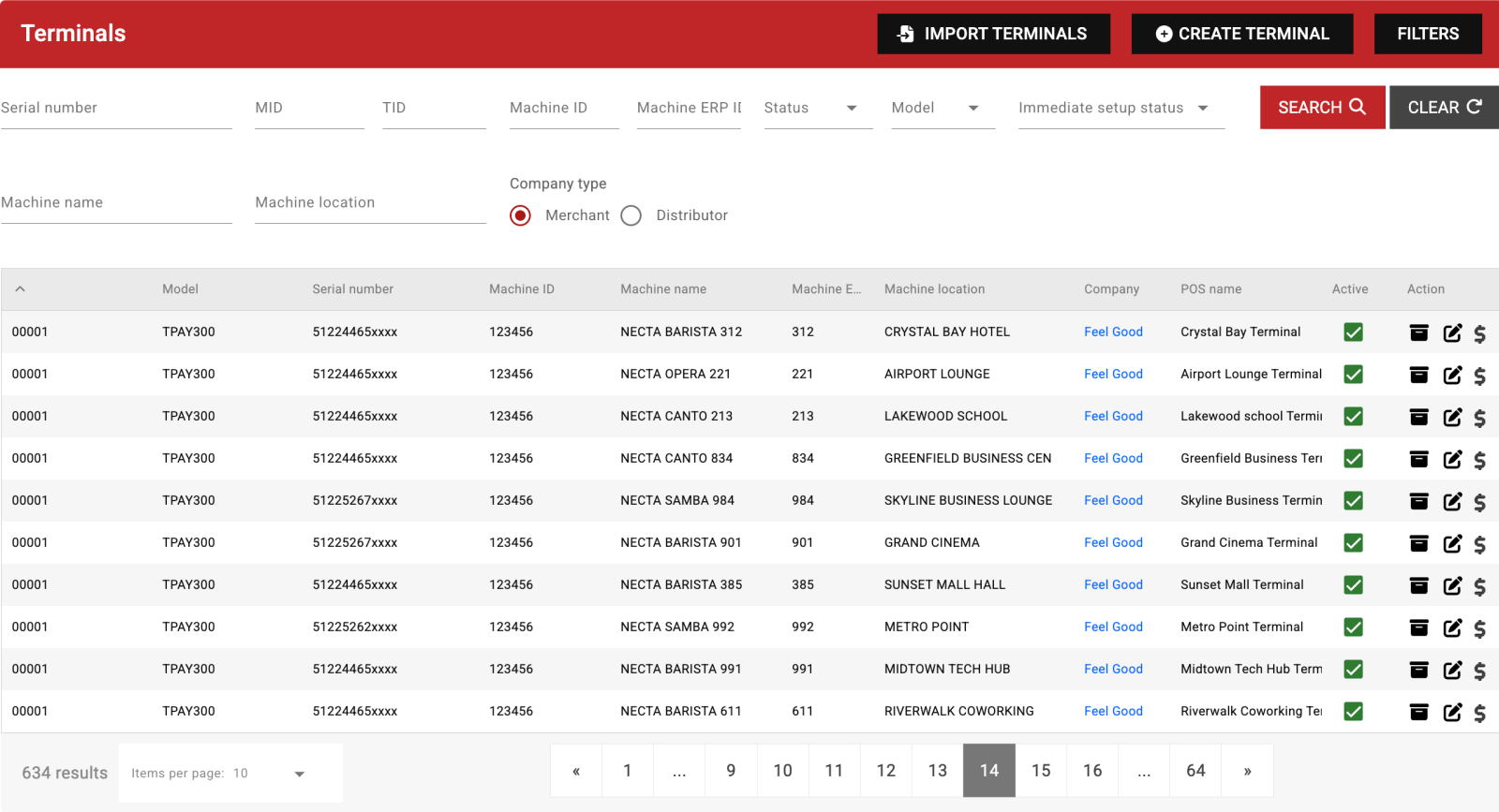 Easily view clear graphs showing daily processing and detailed settlement history