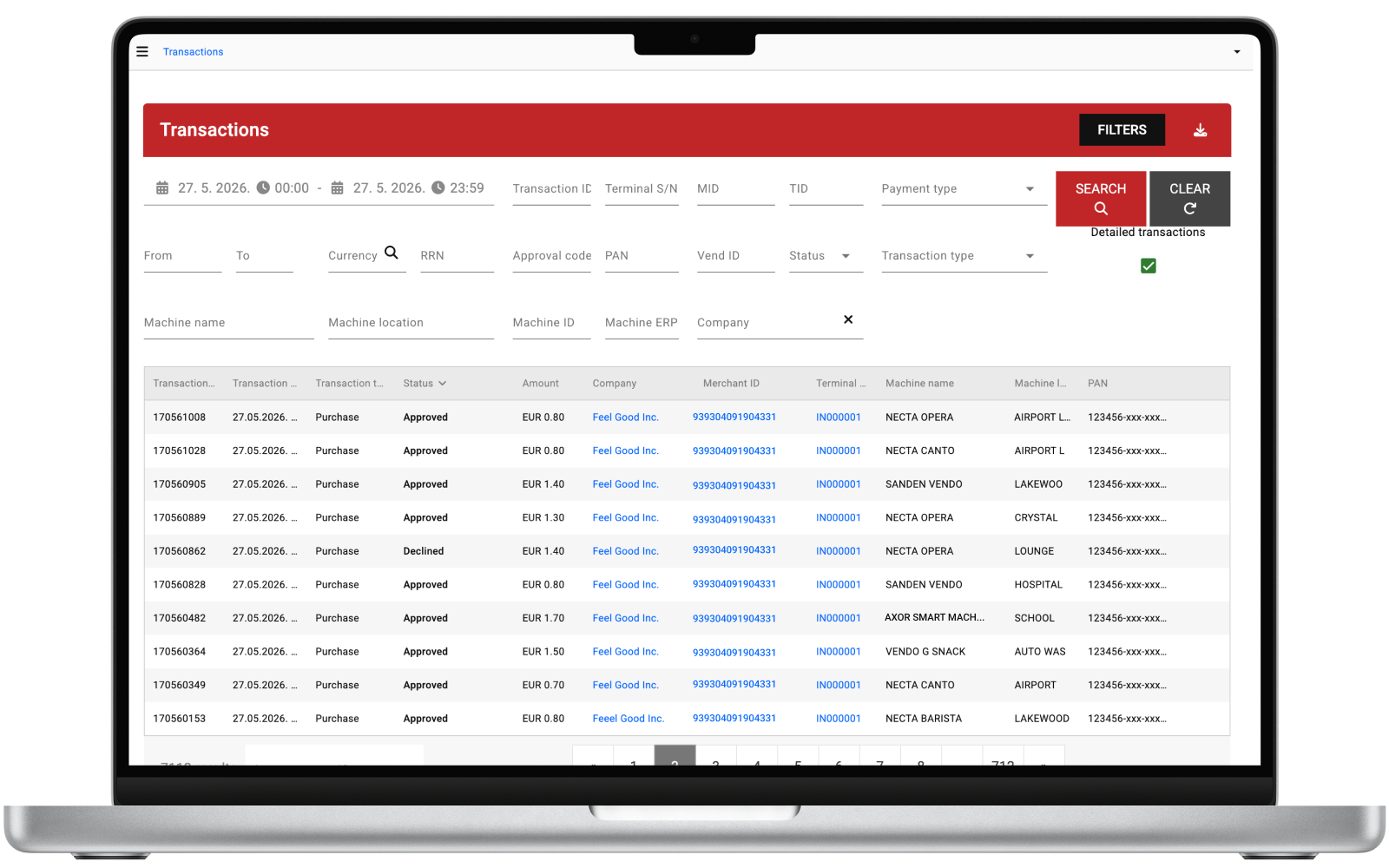 Televend Pay Portal is an administrative web portal that provides various real-time reports, transaction monitoring, regular reconciliation, and terminal management.