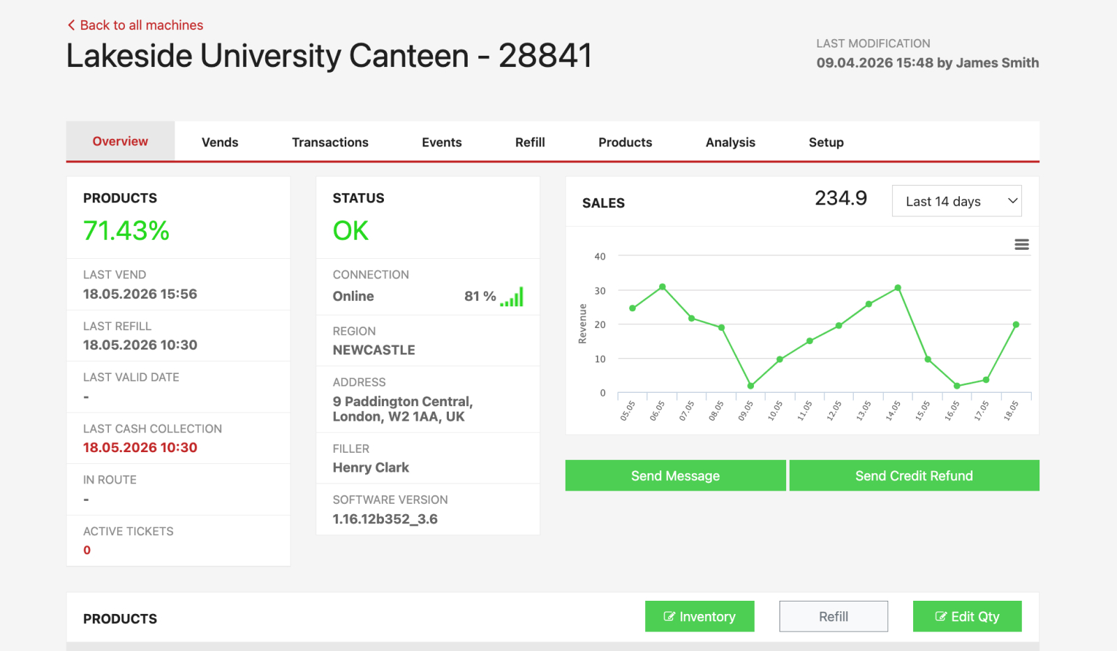 Get an instant overview of all of your machines