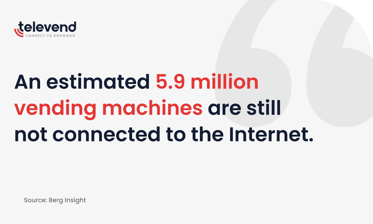 There are still nearly 6 million vending machines in the world that are not connected to the Internet and have no telemetry boxes